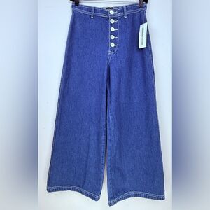 BDG Urban Outfitters High Rise Crop Wide Leg Button Fly Jeans